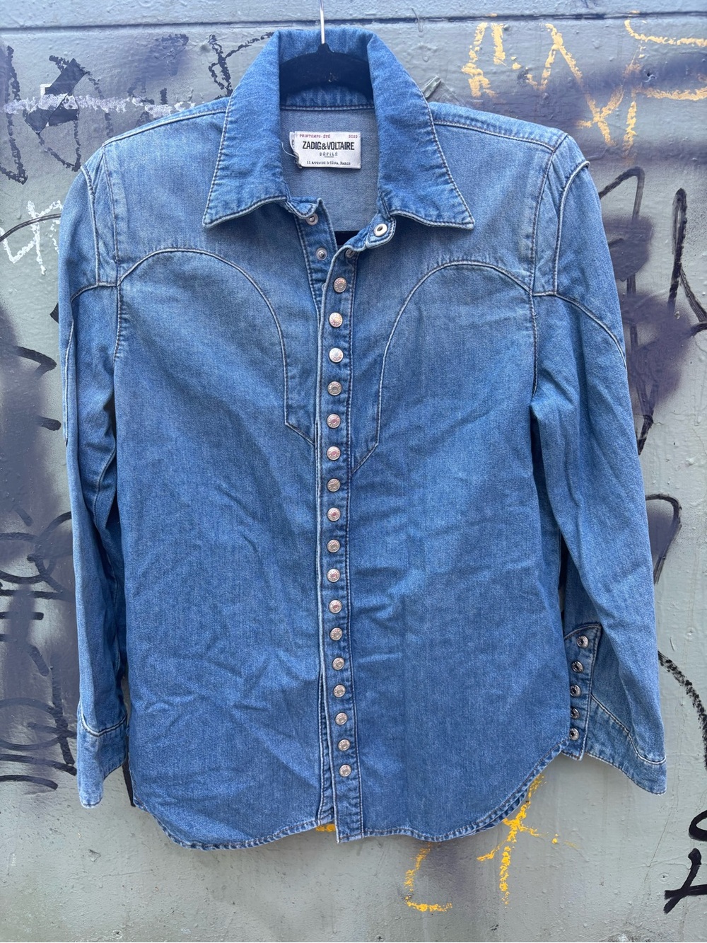 Zadig & Voltaire Blue Denim Western Shirt